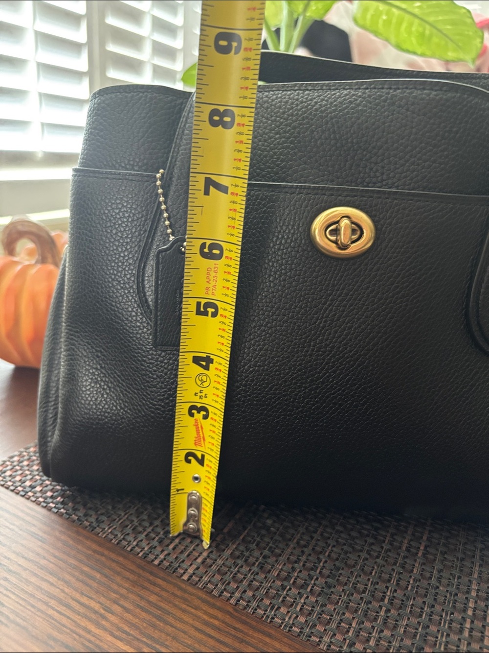 Coach Lora 30 in Black Pebbled Leather with Gold Hardware - Picture 13 of 14